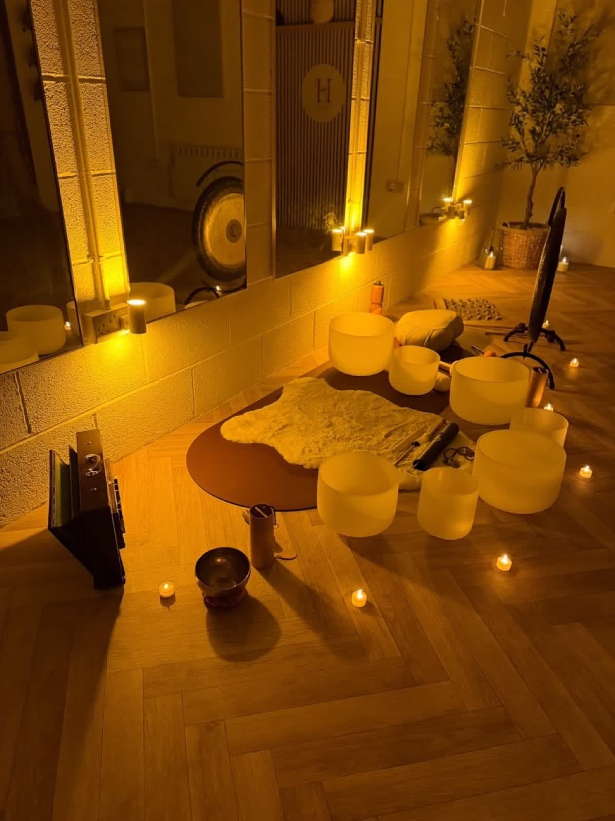 The Cove studio by candlelight